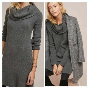 Anthropologie Sonoran Sweater Dress Cowl Neck Wool Small Fall Cozy Winter Lounge